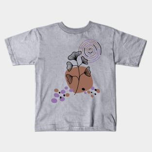 Ginkgo Leaf Contemporary Abstract Kids T-Shirt